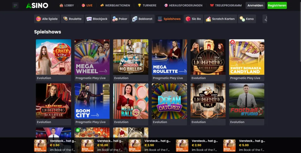 Asino 3 asino live spielshows